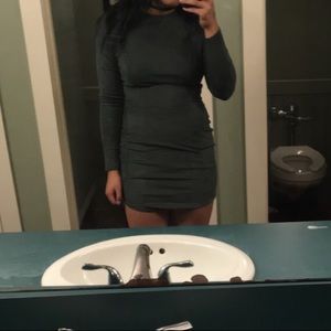 Green suede dress